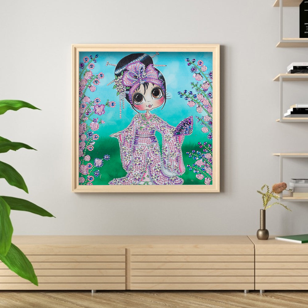 Kimono Girl - Special Shaped Drill Diamond Paiting 30*30CM