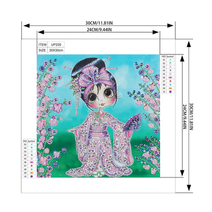 Kimono Girl - Special Shaped Drill Diamond Paiting 30*30CM