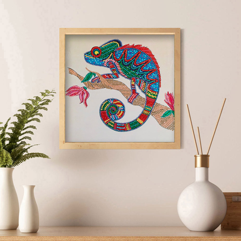 Chameleon - Special Shaped Drill Diamond Paiting 30*30CM