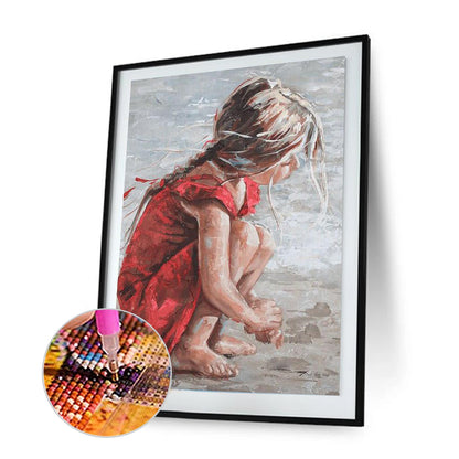 Oil Girl - Full Round Drill Diamond Painting 30*40CM