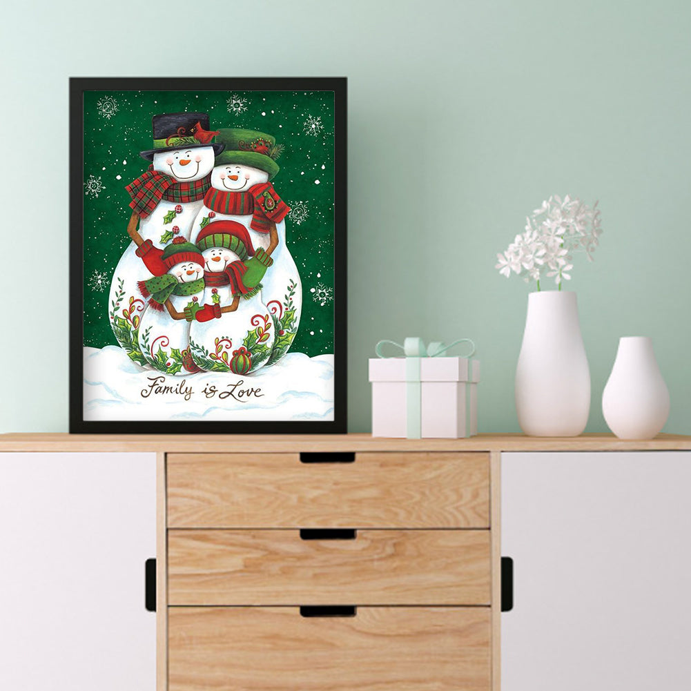 Snowman - Full Round Drill Diamond Painting 35*45CM