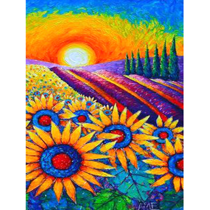 Sunrise Sunflower - Full Round Drill Diamond Painting 30*40CM