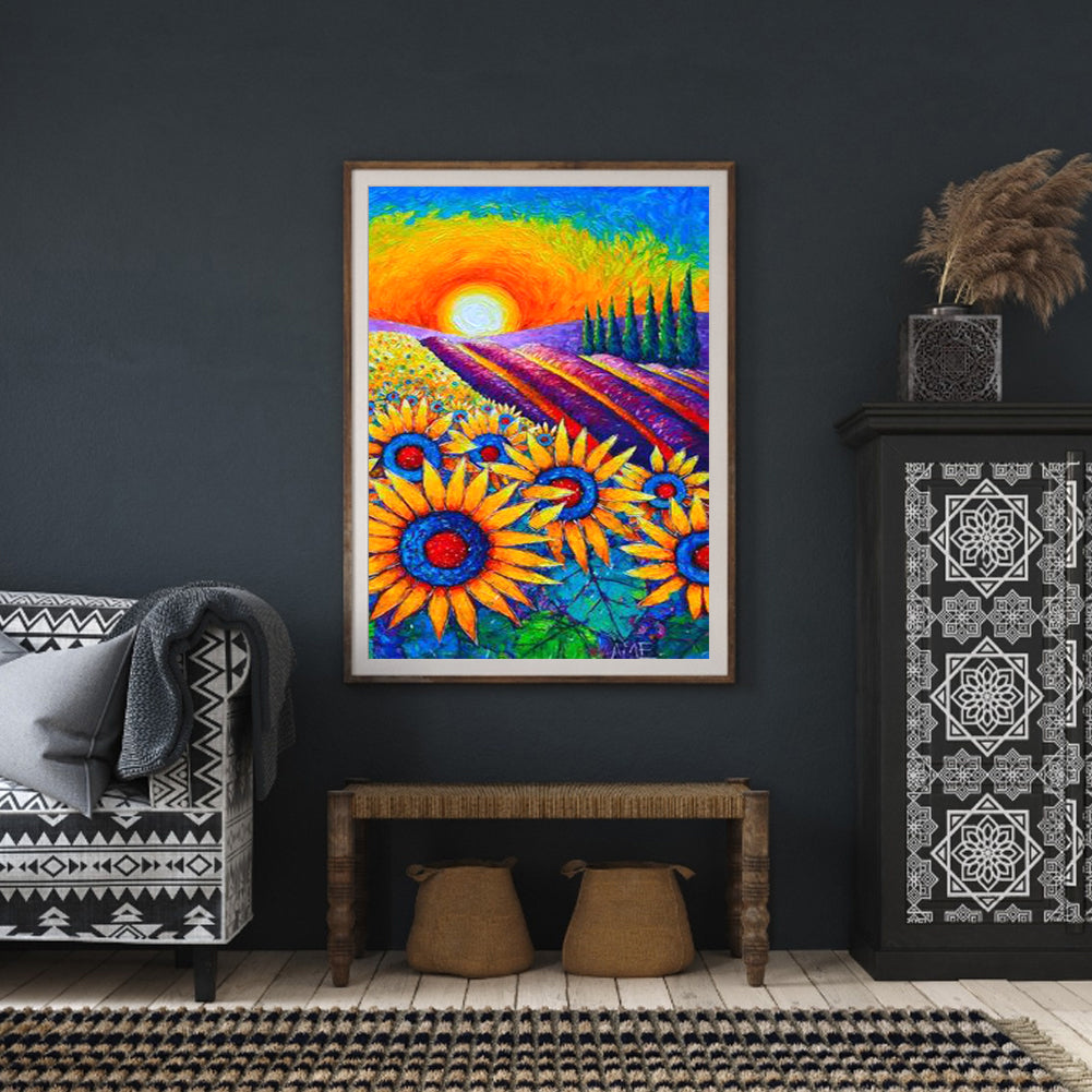 Sunrise Sunflower - Full Round Drill Diamond Painting 30*40CM