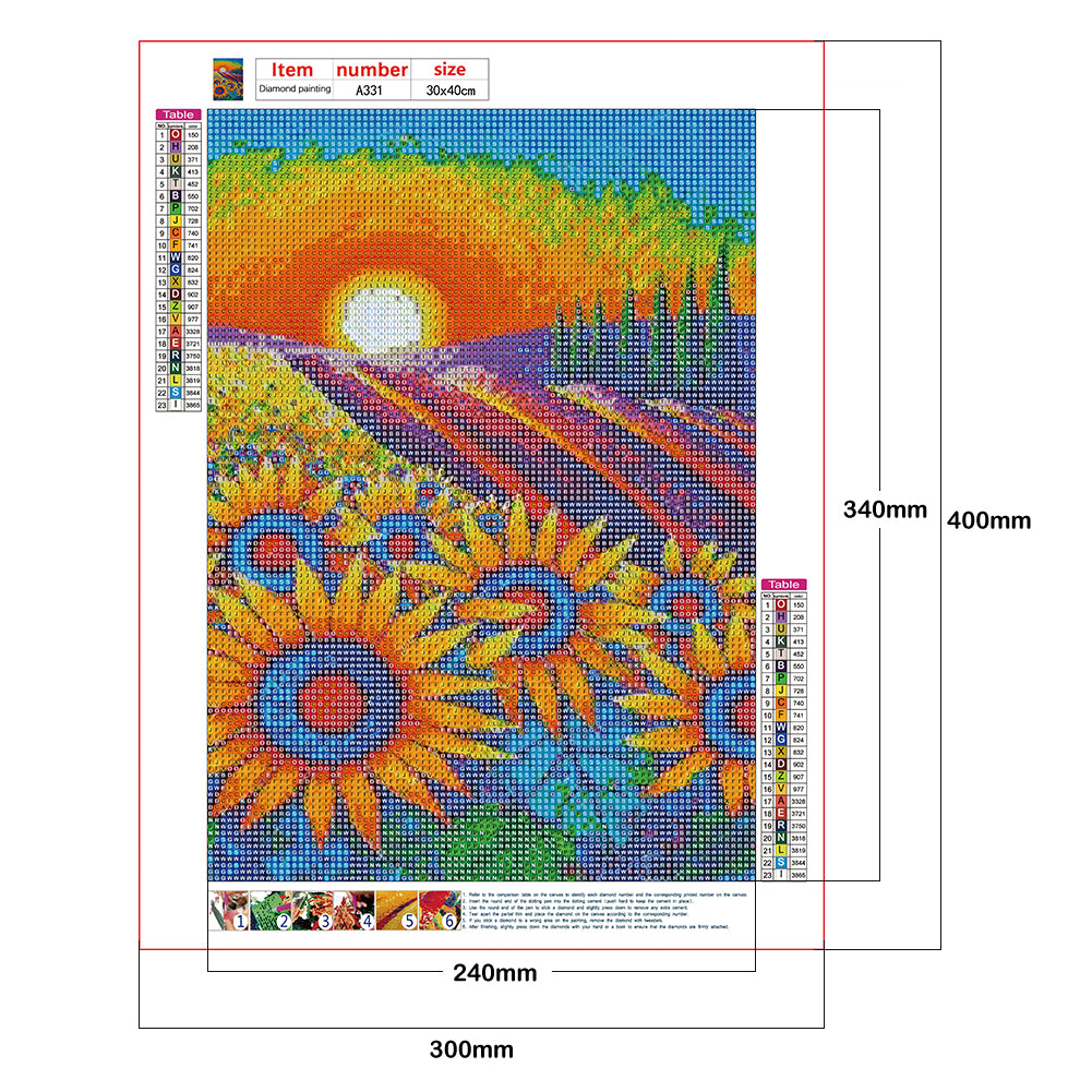 Sunrise Sunflower - Full Round Drill Diamond Painting 30*40CM