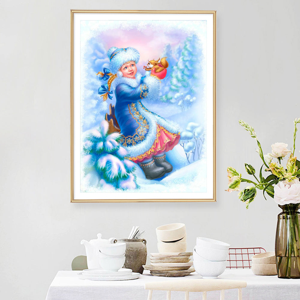 Ice Girl - Full Round Drill Diamond Painting 30*40CM