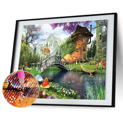 Book House - Full Round Drill Diamond Painting 60*45CM