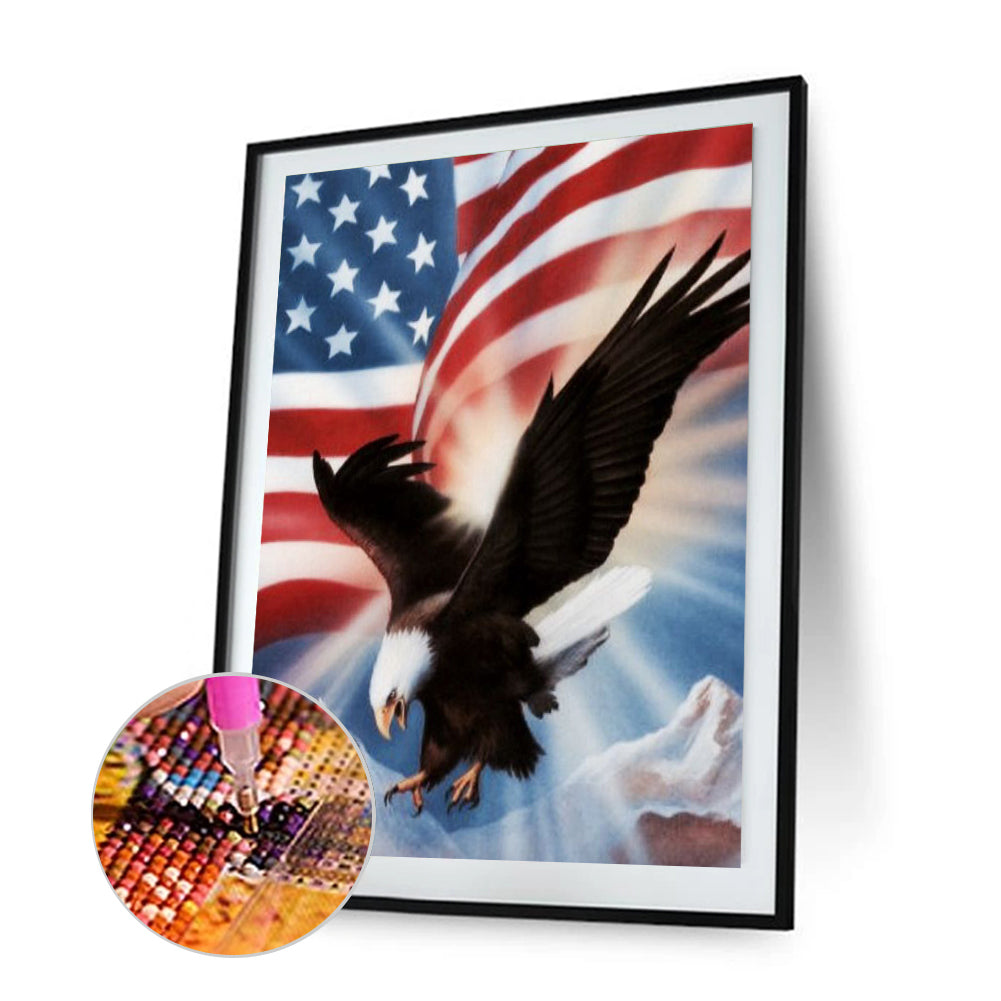 Flag Eagle - Full Round Drill Diamond Painting 30*40CM