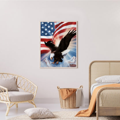 Flag Eagle - Full Round Drill Diamond Painting 30*40CM