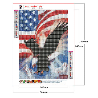 Flag Eagle - Full Round Drill Diamond Painting 30*40CM