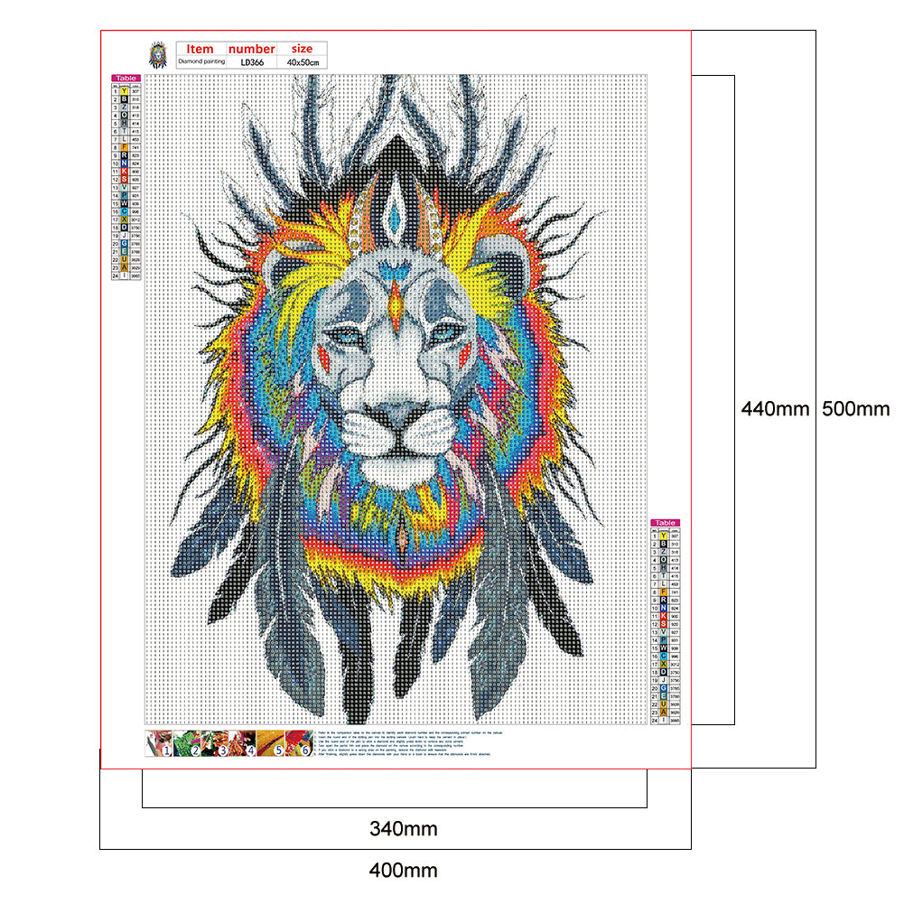 Lion - Full Round Drill Diamond Painting 40*50CM