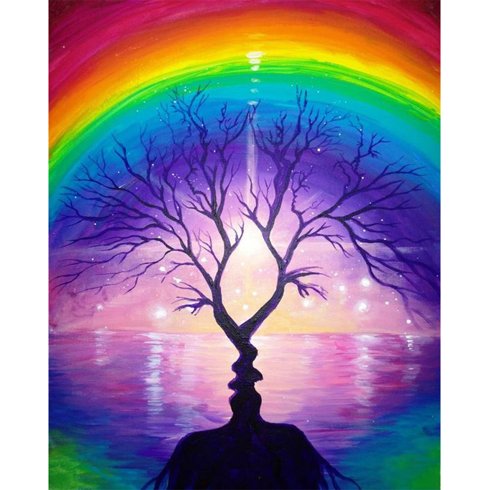 Rainbow Tree - Full Round Drill Diamond Painting 40*50CM