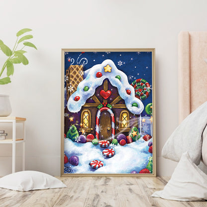 Christmas Cabin - Full Round Drill Diamond Painting 30*40CM