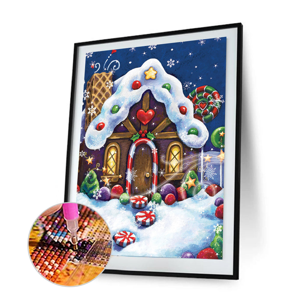 Christmas Cabin - Full Round Drill Diamond Painting 30*40CM