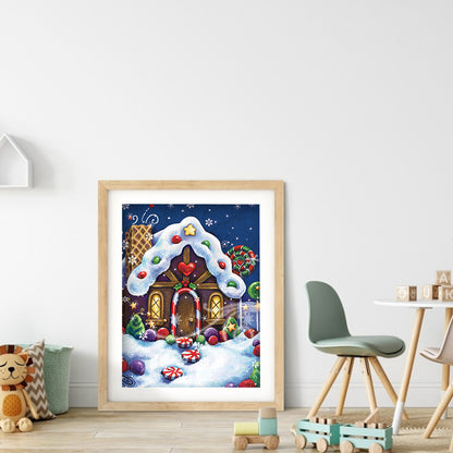 Christmas Cabin - Full Round Drill Diamond Painting 30*40CM