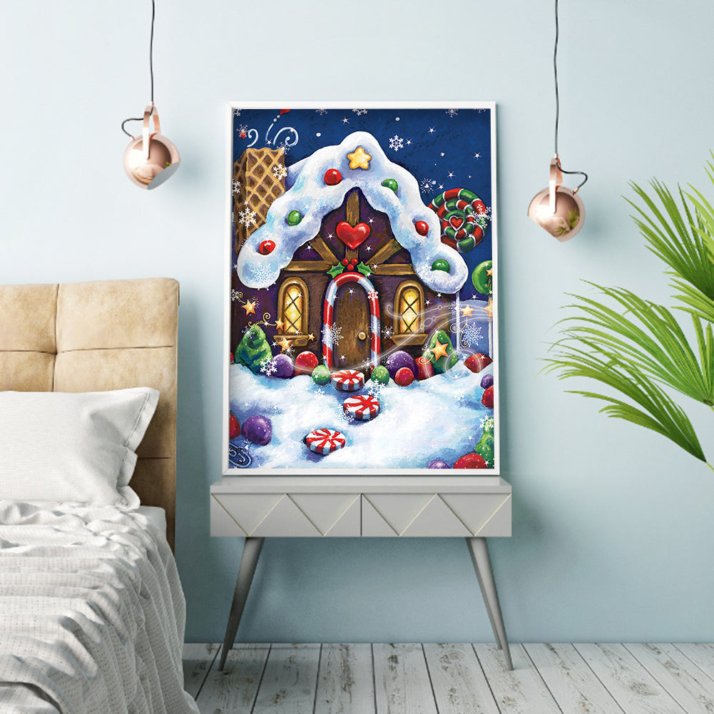 Christmas Cabin - Full Round Drill Diamond Painting 30*40CM