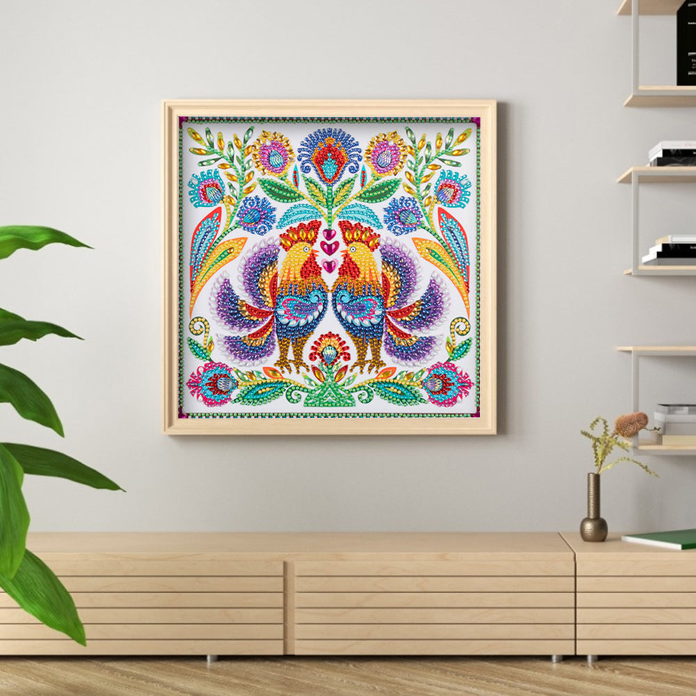 Rooster - Special Shaped Drill Diamond Paiting 30*30CM
