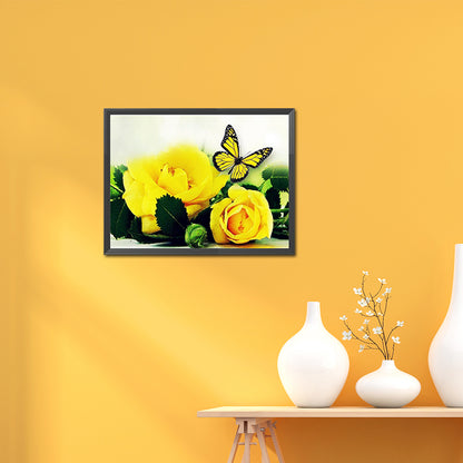 Yellow Rose - Full Round Drill Diamond Painting 40*30CM