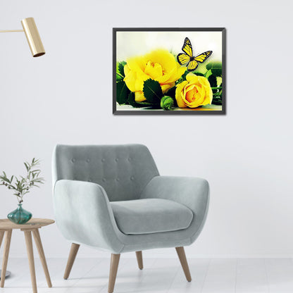 Yellow Rose - Full Round Drill Diamond Painting 40*30CM