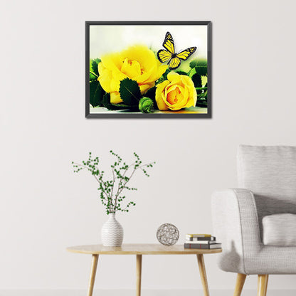 Yellow Rose - Full Round Drill Diamond Painting 40*30CM