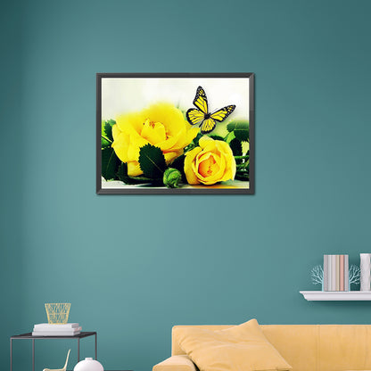 Yellow Rose - Full Round Drill Diamond Painting 40*30CM