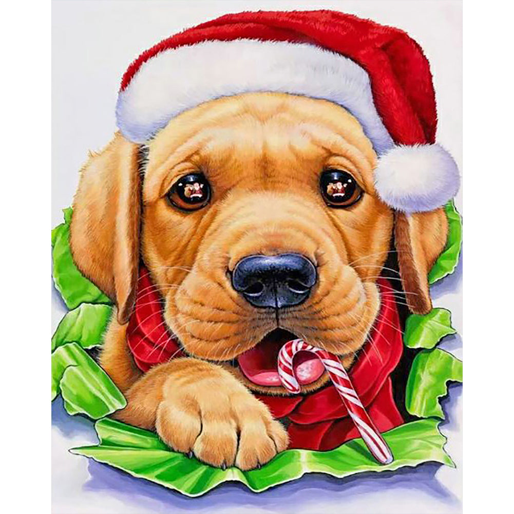 Christmas Dog - Full Round Drill Diamond Painting 40*50CM