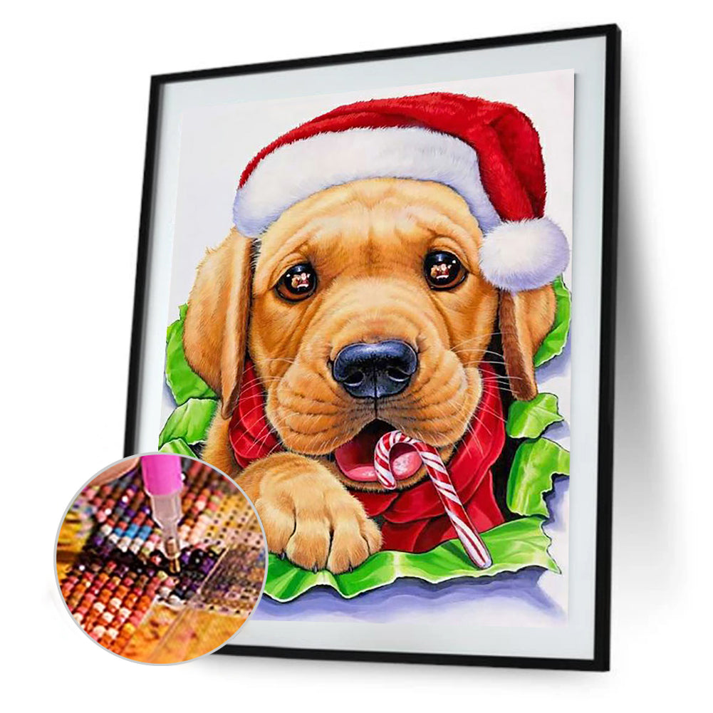 Christmas Dog - Full Round Drill Diamond Painting 40*50CM