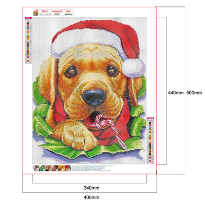 Christmas Dog - Full Round Drill Diamond Painting 40*50CM