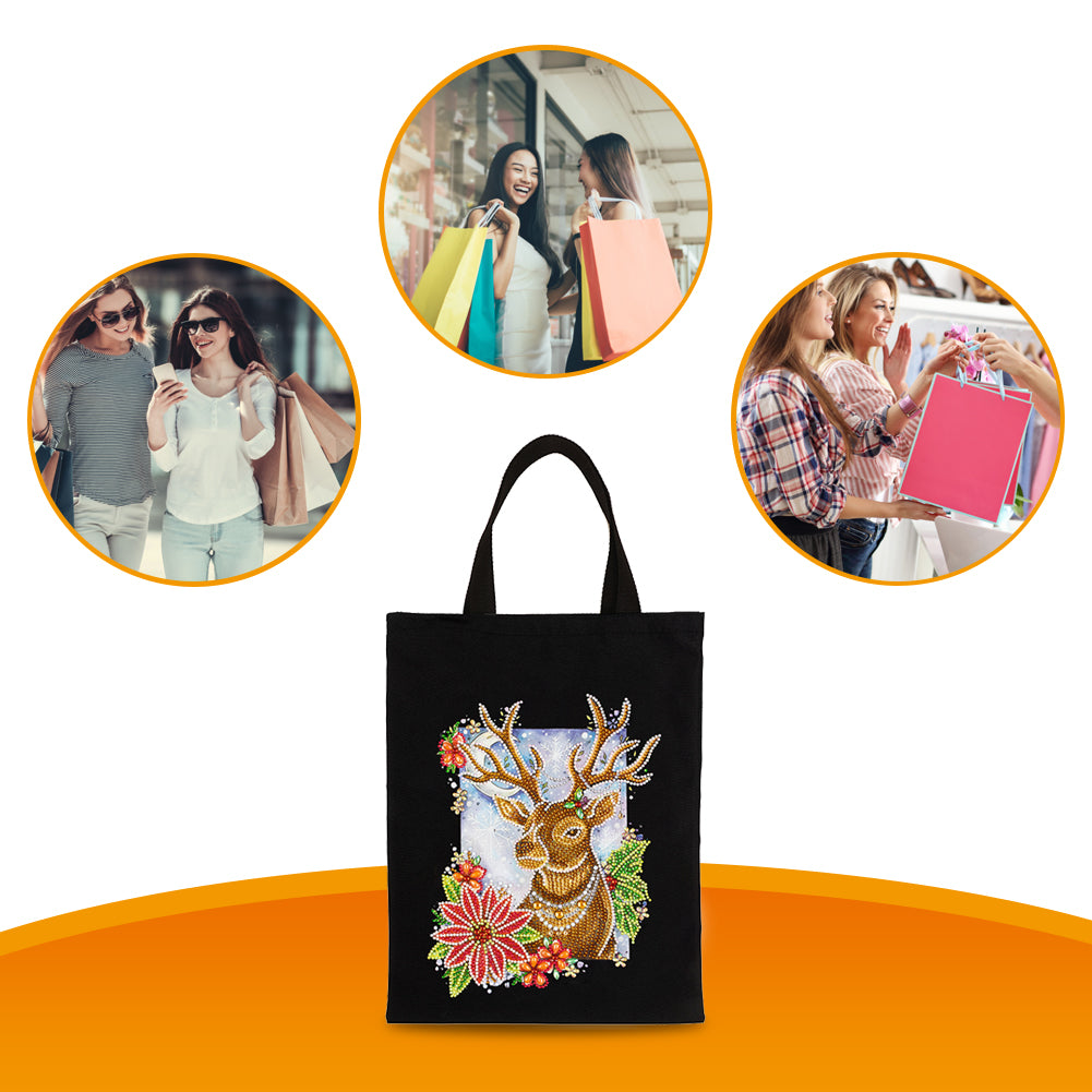 5D DIY Diamond Painting Handbag Mosaic Rhinestone Embroidery Shopping Bag