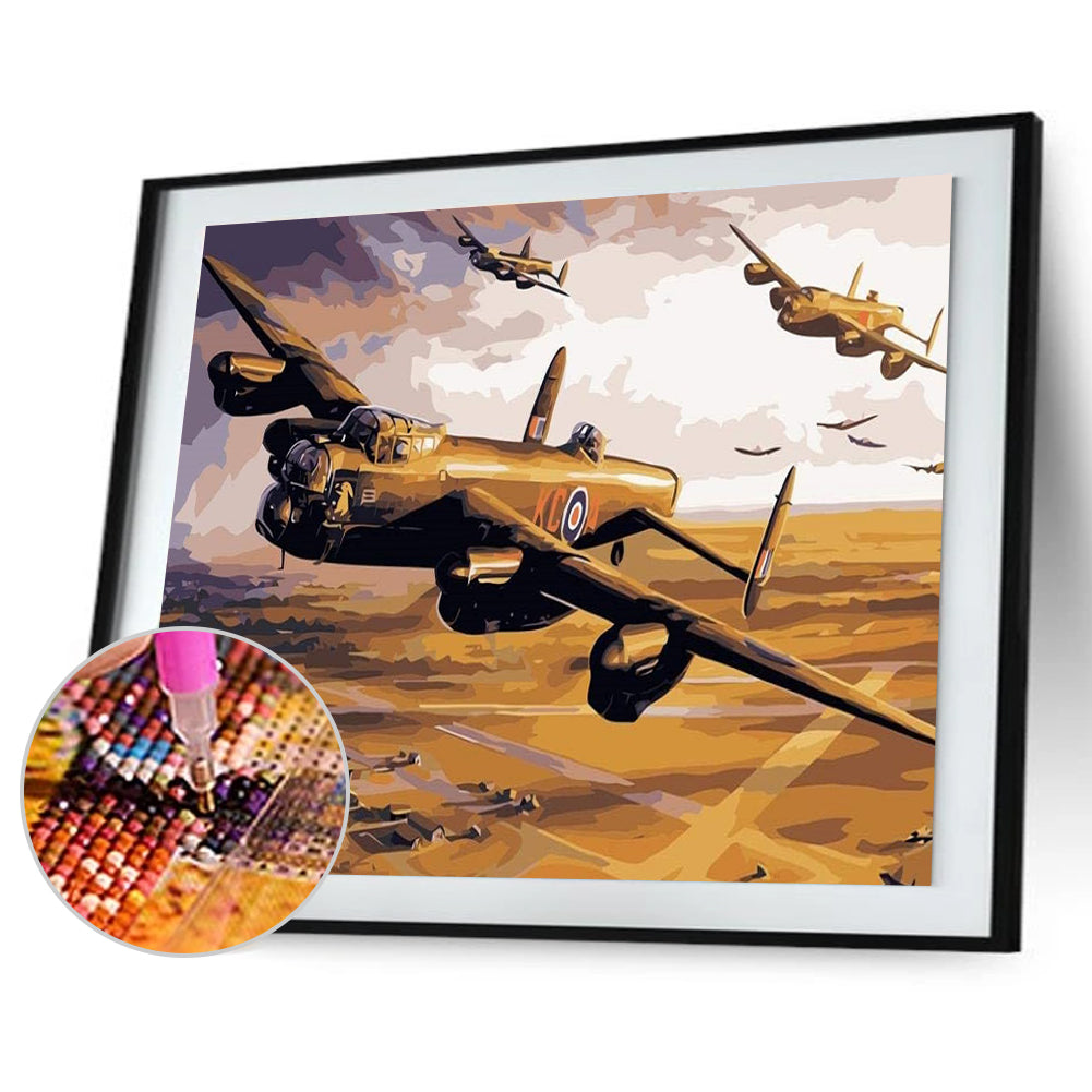 Airplane - Full Round Drill Diamond Painting 40*30CM