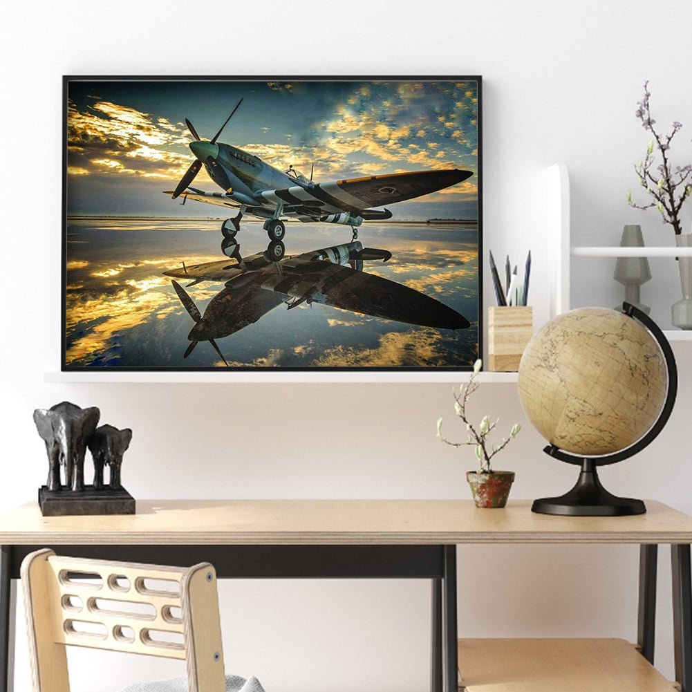 Airplane - Full Round Drill Diamond Painting 40*30CM