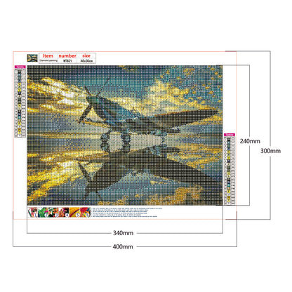 Airplane - Full Round Drill Diamond Painting 40*30CM