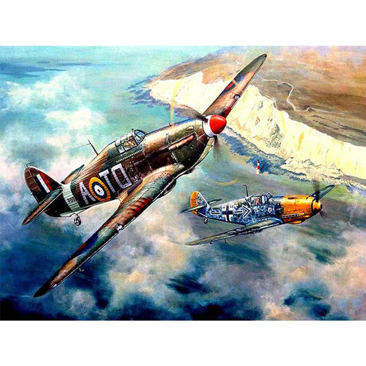 Airplane - Full Round Drill Diamond Painting 40*30CM