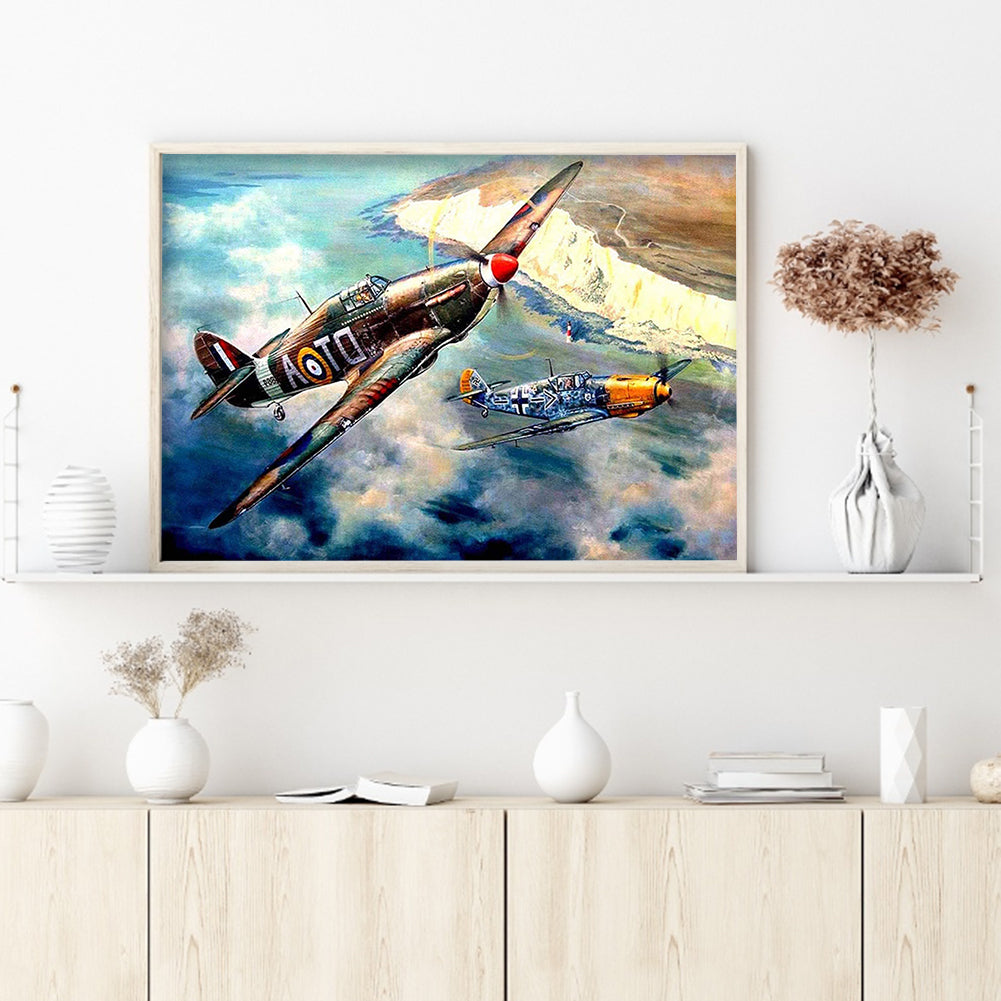 Airplane - Full Round Drill Diamond Painting 40*30CM