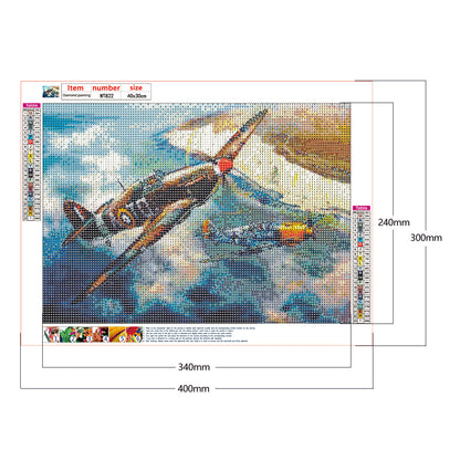 Airplane - Full Round Drill Diamond Painting 40*30CM