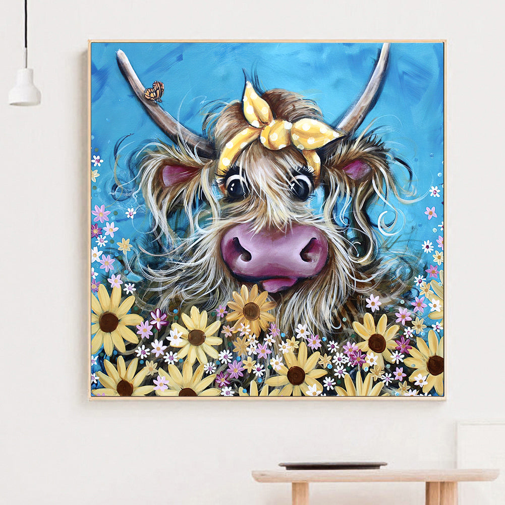 Cattle Flowers - Full Round Drill Diamond Painting 40*40CM