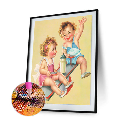 Seesaw Kids - Full Round Drill Diamond Painting 30*40CM