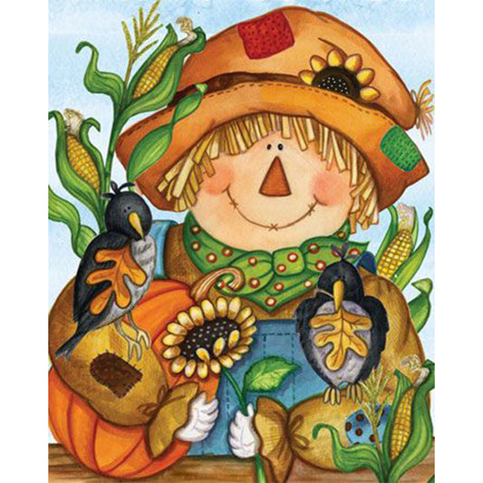 Cute Scarecrow - Full Round Drill Diamond Painting 40*50CM