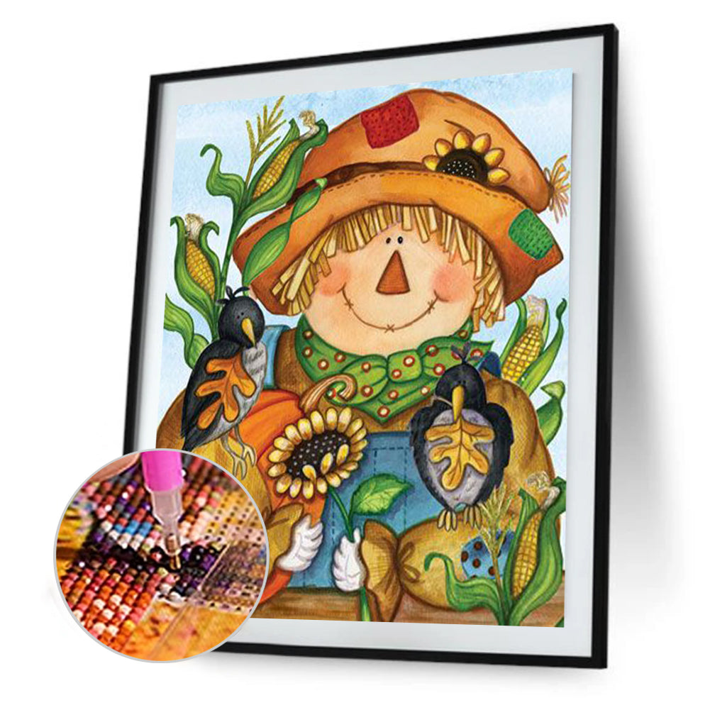 Cute Scarecrow - Full Round Drill Diamond Painting 40*50CM