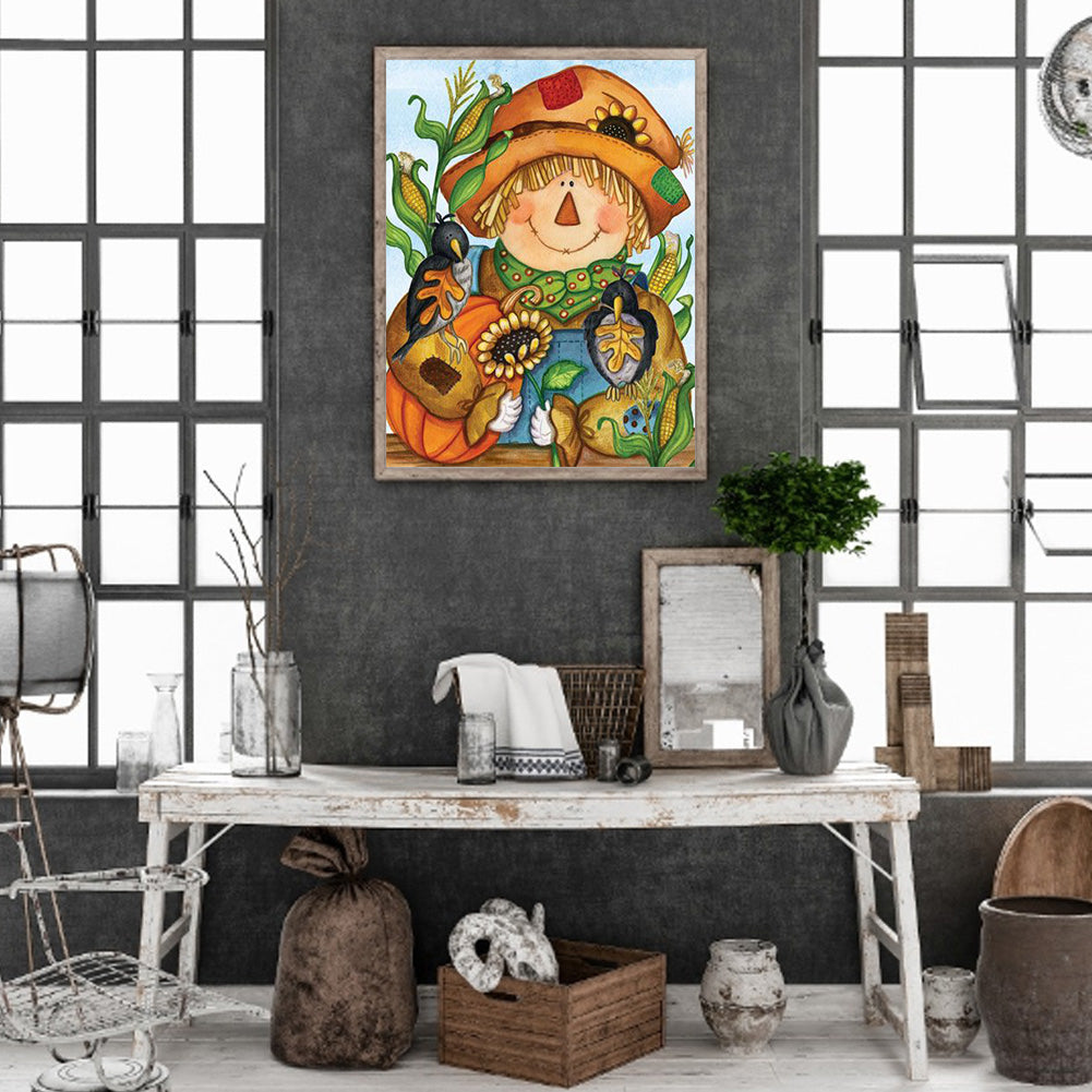 Cute Scarecrow - Full Round Drill Diamond Painting 40*50CM