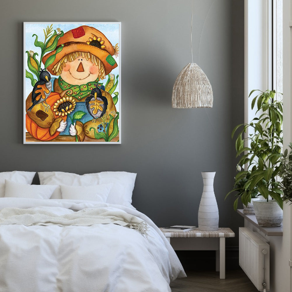 Cute Scarecrow - Full Round Drill Diamond Painting 40*50CM