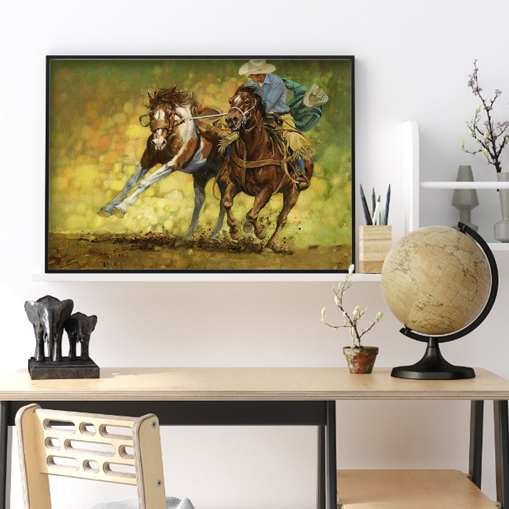 West Cowboy - Full Round Drill Diamond Painting 40*30CM