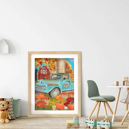 Pumpkin Car - Full Round Drill Diamond Painting 30*40CM