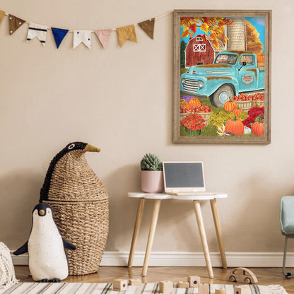 Pumpkin Car - Full Round Drill Diamond Painting 30*40CM