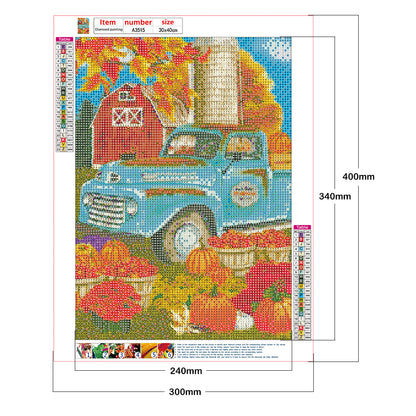 Pumpkin Car - Full Round Drill Diamond Painting 30*40CM