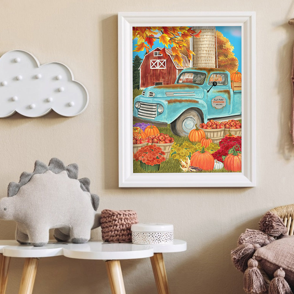 Pumpkin Car - Full Round Drill Diamond Painting 30*40CM