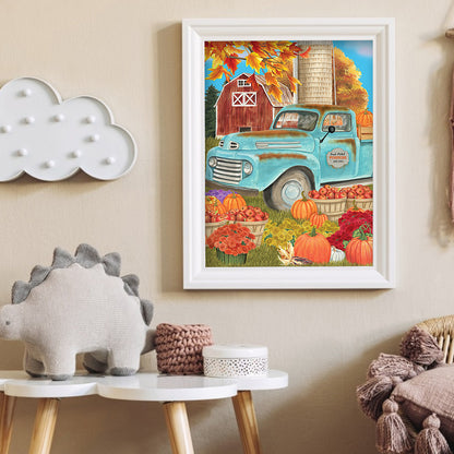 Pumpkin Car - Full Round Drill Diamond Painting 30*40CM