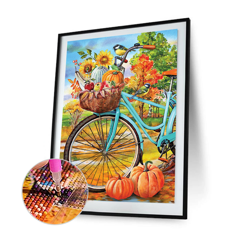 Pumpkin Bike - Full Round Drill Diamond Painting 30*40CM