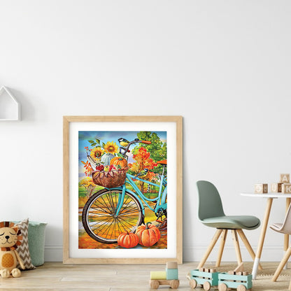 Pumpkin Bike - Full Round Drill Diamond Painting 30*40CM