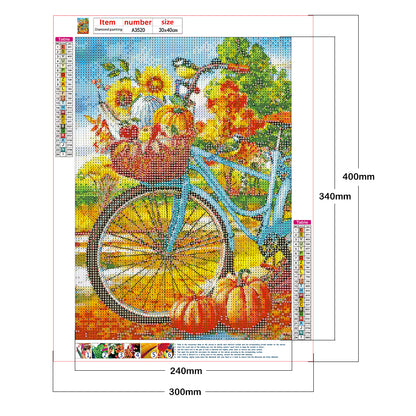 Pumpkin Bike - Full Round Drill Diamond Painting 30*40CM