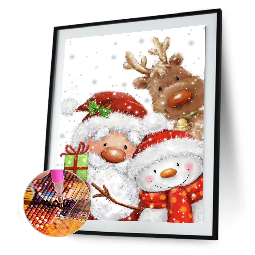 Christmas Deer - Full Round Drill Diamond Painting 30*40CM